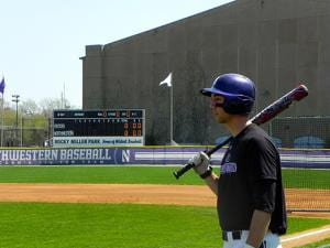 Zach Morton on baseball field