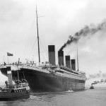 black and white photo of the Titanic